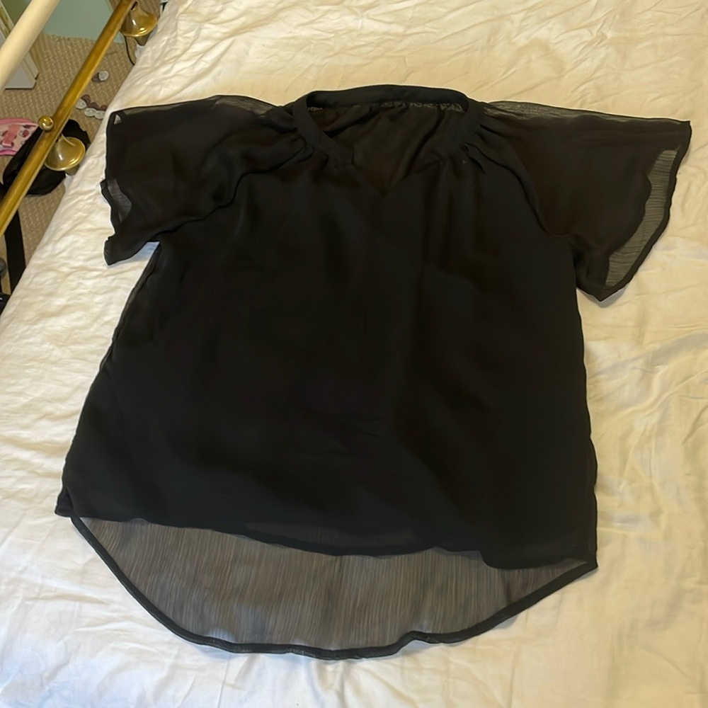 Black Flowy Dress Shirt
